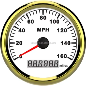 0-160MPH Pointer Speedometer with White Panel Installation Dia 85mm Ships Gauge Construction Machinery Gauge