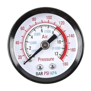 0-180PSI Pressure Gauge 2.5% FS Accuracy Multiple Optional Threads Replacement Gauge for Air Compressor Equipment