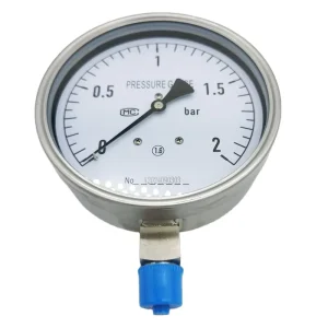 0 2bar Stainless Steel Pressure Monitor Gauge Manometer Iron Body with Zinc Plated Finish