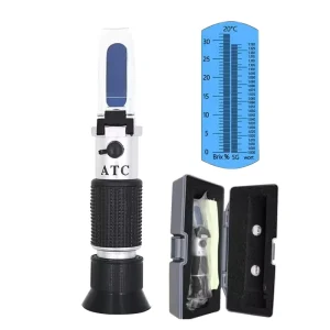 0-32% High Precision Handheld Brix Tester Meter Sugar Fruit Vegetables Refractometer with ATC