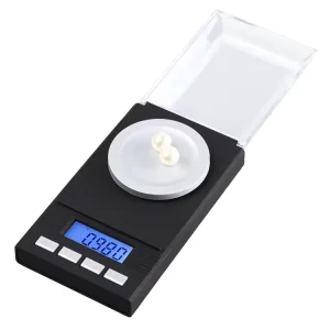 0.001g Precision Jewelry Scale Digital Milligram Scale with Calibration Weight Portable Pocket Gold Scale for Jewelers Labs