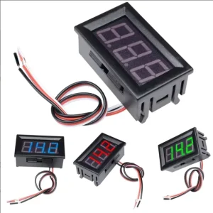 0.56″ 0-30V Red Blue Green Digital LED Display Panel Voltage Meter Voltmeter 3 Wires