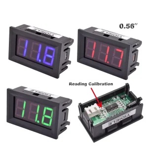 0.56 Inch Mini Electric Two Wire 3 Wire DC 4.5 30V 0 100V AC 500V 10 600V Volt Voltage Gauge Meter Digital LED Display Voltmeter