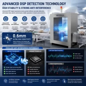 0.6mm High Accuracy Industrial Metal Detector with Intelligent Control Panel