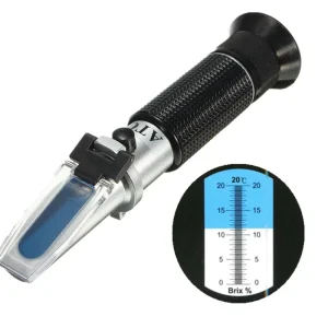 0~20% Handheld Brix Beer Wine Sugar Fruit Wort Refractometer Test Tester for Homebrewing Hydrometer