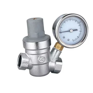 1 2 4 Pressure Reducing Valve with Pressure Gauge Manometer Adjustable Brass Pressure Regulator for Household Water Pipes