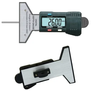 1″ 25mm Lightweight Carbon Steel Digital Depth Gauge with spring return device tire thread depth gauge Tire Snap Depth gauge