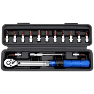 1/4″ Drive Adjustable Mini Torque Wrench Set Ratchet Socket Bit Spanner Automotive Repair Hand Tools Kit with Storage Case