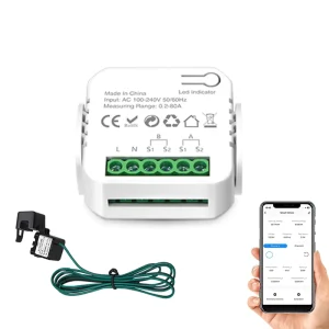 1 or 2 Channel Solar Power Generation Monitoring 80A 85-240V AC Mini Tuya Smart Life Power WiFi Electric Meter WiFi Energy Meter