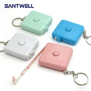 1.5m Mini Retractable Tape Measure Keychain Portable ABS Measuring Tape for Body Sewing Custom Logo Available