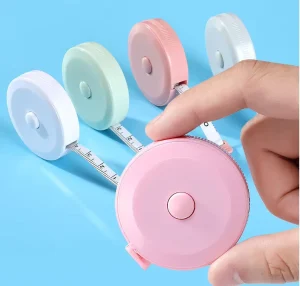 1.5m Portable Adjustable Retractable Plastic Ruler Mini Tape Measure Sewing Leather Children Height Centimeter Inch Roll Tape