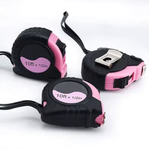 10 Feet 1/2in With 1/8 Fraction Small Pink Mini Tape Measure Retractable Measuring Tape for Measurement Work