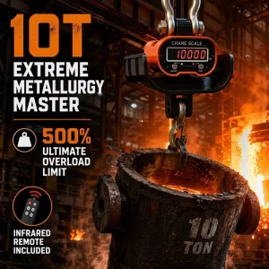 10 Ton Heat Resistant Digital Crane Scale with Overload Warning Alarm System Steel Mill Ladle High Temperature Weighing Safety