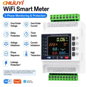 100-1000A 3*220V Three Phase Bidirectional Photovoltaic Metering Remote Control Din Rail WiFi Smart Meter Household Electric