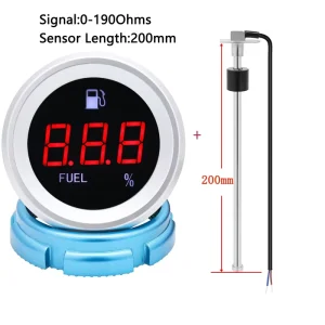 100-600mm Digital LCD Fuel Level Gauge Sensor 52MM Waterproof Oil Tank Meter for Marine Car RV Camper Yacht