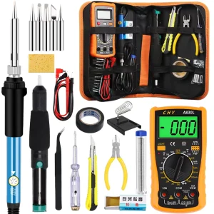 110V/220V 60W Electric Soldering Iron Multimeter Kit with Adjustable Temperature Electric Soldering Iron Electronic Repair Tool