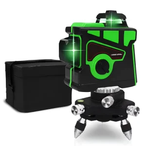 12 Line Self Leveling 3D Automatic Rotating Industrial DIY Grade Building Laser Level Horizontal Green Beam 360 Degree