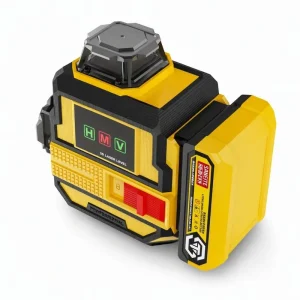 12 Lines Wall-mounted Laser Level H/V Red Cross Lines Digital Display Li-ion Battery for Building Construction Alignment