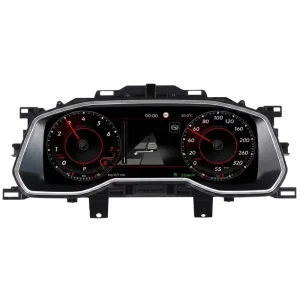 12.3 Inch LCD Digital Gauge Cluster with TPMS Car Monitor Panel Direct Upgrade for 19-20 VW Sagitar (Black)