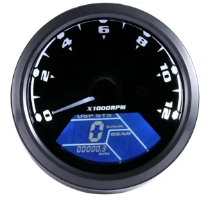 12000RPM Digital LCD Speedometer Motorcycle Odometer and Tachometer Kmh Mph Gauge
