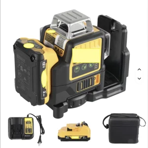 12V 3D 360 Self Leveling Laser Level 12 Line Green Beam with Battery Charger Bag Construction