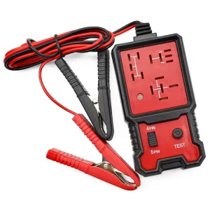 12V Auto Relay Tester with Alligator Clips Universal Car Relay Checker Auto Battery Diagnostic Testing Tool with Storage Bag