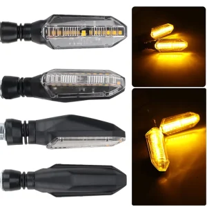 12V Motorcycle LED Turn Signals Universal Sequential Flowing Indicators Warning Lights Right Position 1 Lens Model HL540