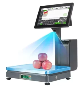 15.6 Inch Large Touch Screen AI Label Printing Scale POS Weighing Scale 30kg for Supermarket Retail RK3566 RK3568