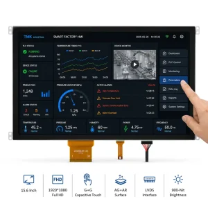 15.6inch Capacitive Touch TFT IPS LCD Display Module 1920×1080 LVDS G+G Multi-Touch AG+AR 900Nits -30C~+85C Embedded
