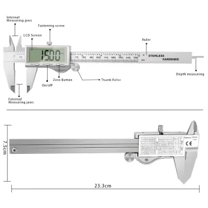 150mm 6 Inch Electronic Stainless Steel Metal Caliper Measuring Tool Electronic Micrometer Ruler Vernier Calipers