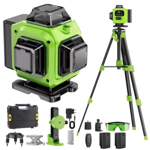 16-Line 4D Green Light Laser Level Instrument Set High-Precision Infrared Ray Casting Wall-Mounted Meter Automatic