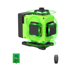 16-Line Industrial Grade Laser Level 360° Self-Leveling 4×360° Beam ±1mm Self-Leveling 2 Batteries