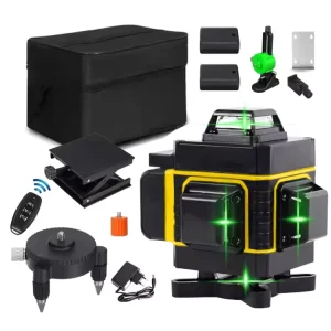 16 Lines 4D Green Beam Industrial & DIY Grade Auto Self-Leveling Horizontal Vertical Cross Line Laser Level Indoor 50m Range