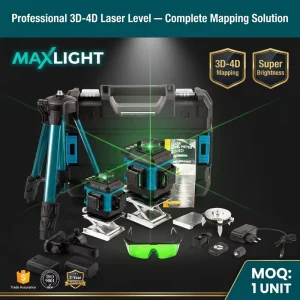16 Lines 4D Green Beam Laser Level 360 Self Leveling Cross Line Laser Professional Construction Surveying Tool with Tripod