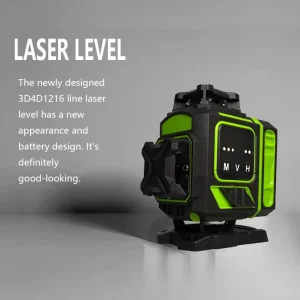 16 Lines Green Laser Level 360 Self leveling Laser Level Kit With Two Batteries Wall Mount Laser Level Instrument