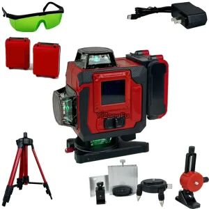 16 Lines Outdoor Green Light Laser Level Horizontal vertical Lines Precise Automatic Calibration Function Level Tool Combo Kit