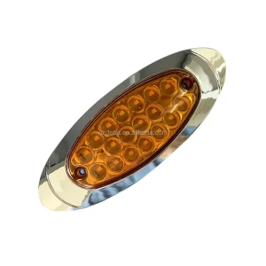 18LEDs Side Marker Light Chrome Bezel Freightliner Trailer Signal Indicators 24V Trailer Lights Truck Lorry Bus Clearance Lamp