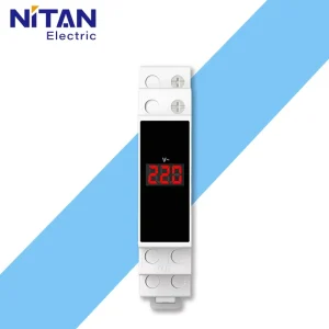 1P Rail Type AC Electric Digital Display Meter Single Phase Voltmeter 50 500V