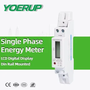 1P Single-phase LCD Digital Display Smart Electricity Meter kWh Analyzer 5(60)A 50Hz Watt DIN Rail Energy Meter