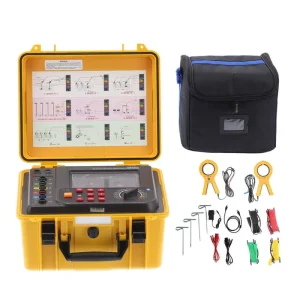 2/3/4-wire Method Digital Double Clamp Ground Resistance Meter Range 0.00-300K Earth Current Detector 600A Soil Resistivity