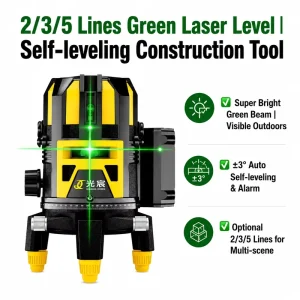 2/3/5 Lines Laser Level Green Self-Leveling Cross-line Measurement Tool for Indoor Outdoor Wall Tiling