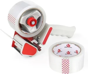 2 Inch Tape Gun Dispenser with 2 Inch Carton Packing Tape Lightweight Industrial Side Loading Tape Dispenser