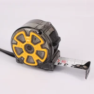 2 Stops Transparency Metric Tape Measure with Automatic Return and High Visibility Case