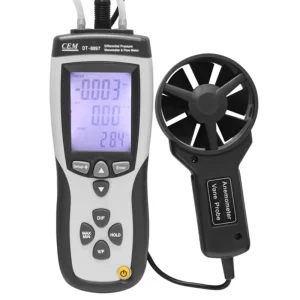 2 in 1 CMM CRM Digital Anemometer with Differential Pressure Manometer Gauge Flow Meter DT 8897