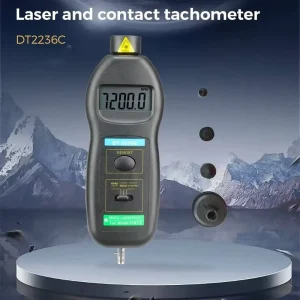 2-in-1 Tachometer Laser Contact Speed Measuring Instrument Motor Machinery Rotational Speed Meter Linear Velocity Tester Speed