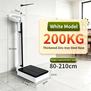 200KG Mechanical Height Weight Scale with Stadiometer 80-210cm Thickened Zinc Iron Steel Base Scale for Hospital School Clinic