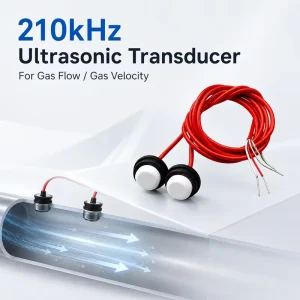 200kHz Ultrasonic Gas Flow Transducer Sensor for Air and Natural Gas Flow Velocity Meter High Sensitivity IP65