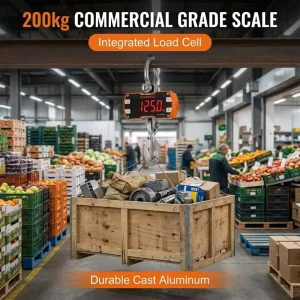 200kg Waterproof Digital OCS-S4 Crane Scale 115mm LCD LED Display IR Remote Lithium Battery Extended Field