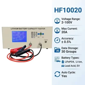 20A Digital Battery Capacity Tester for Lithium Ion Battery Pack and Cell with Charging Discharge Testing