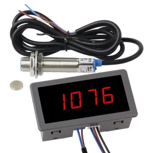 220V 110V AC Tachometer 10 9999R M 4 Digit LED Digital Display Motor Tachometer With Hall Sensor Magnet Ac Tachometer Set